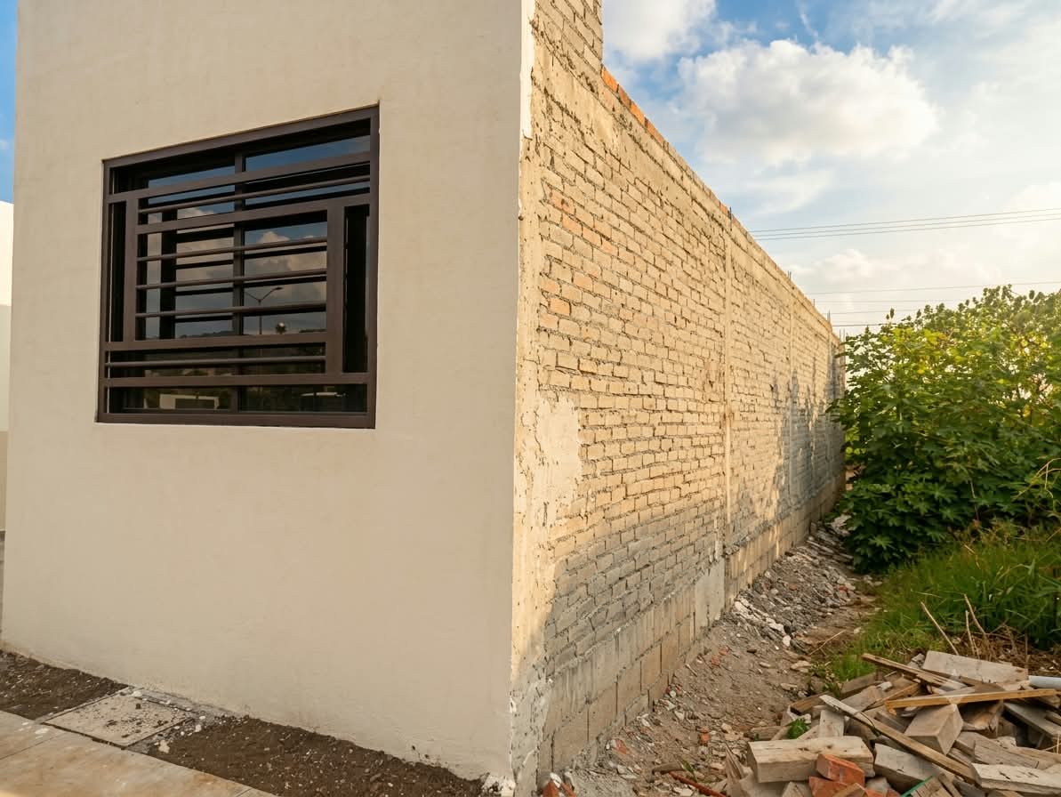 Vista lateral de la vivienda
